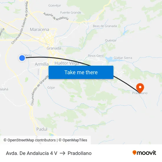Avda. De Andalucía 4 V to Pradollano map
