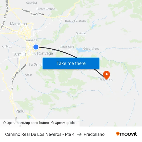 Camino Real De Los Neveros - Fte 4 to Pradollano map
