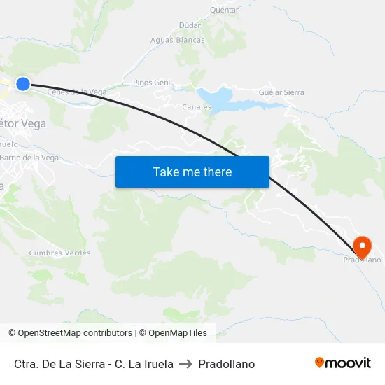 Ctra. De La Sierra - C. La Iruela to Pradollano map