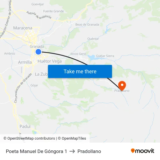 Poeta Manuel De Góngora  1 to Pradollano map