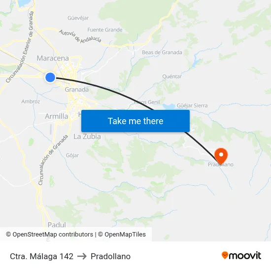 Ctra. Málaga 142 to Pradollano map