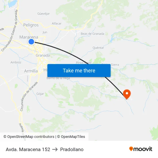 Avda. Maracena 152 to Pradollano map