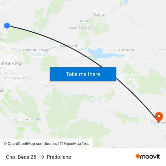 Cno. Beas 25 to Pradollano map