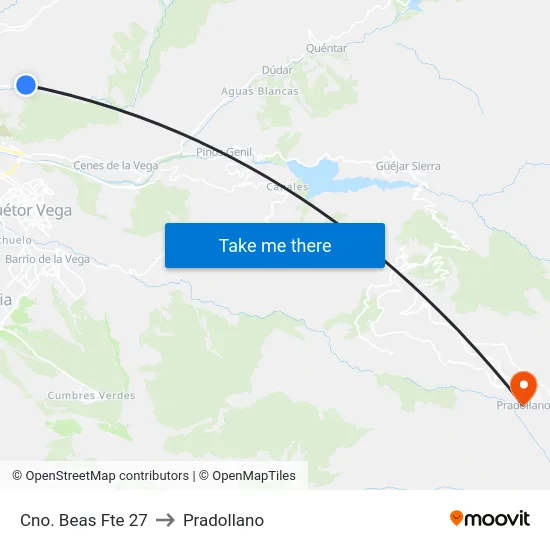Cno. Beas Fte 27 to Pradollano map
