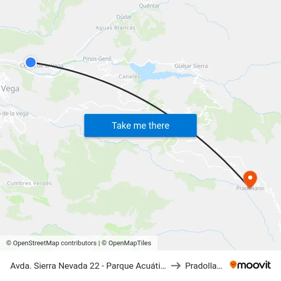 Avda. Sierra Nevada 22 - Parque Acuático to Pradollano map