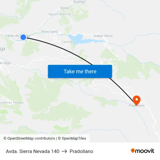 Avda. Sierra Nevada 140 to Pradollano map