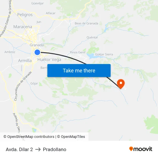 Avda. Dílar 2 to Pradollano map