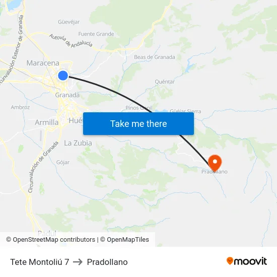 Tete Montoliú 7 to Pradollano map