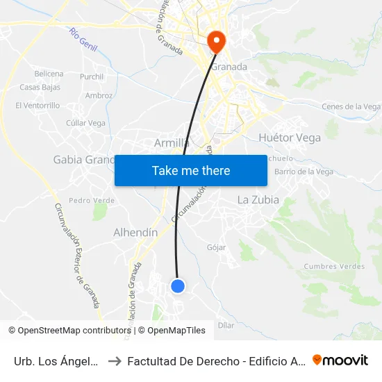 Urb. Los Ángeles V to Factultad De Derecho - Edificio Aulario map