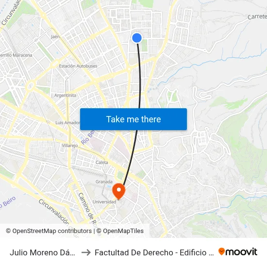 Julio Moreno Dávila 3 to Factultad De Derecho - Edificio Aulario map