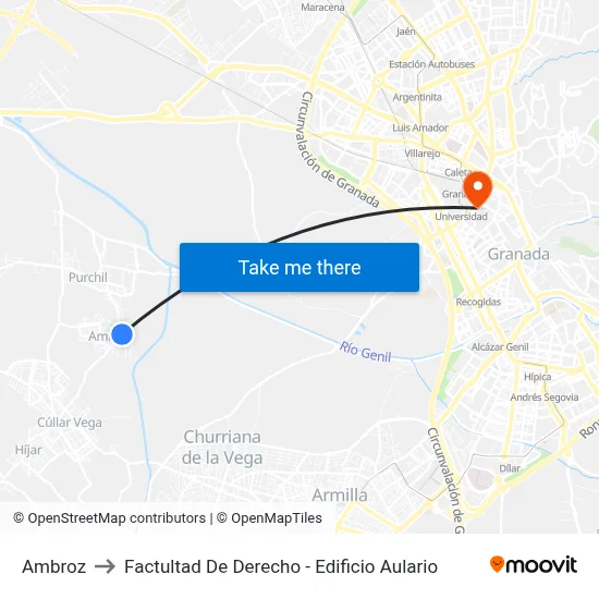 Ambroz to Factultad De Derecho - Edificio Aulario map