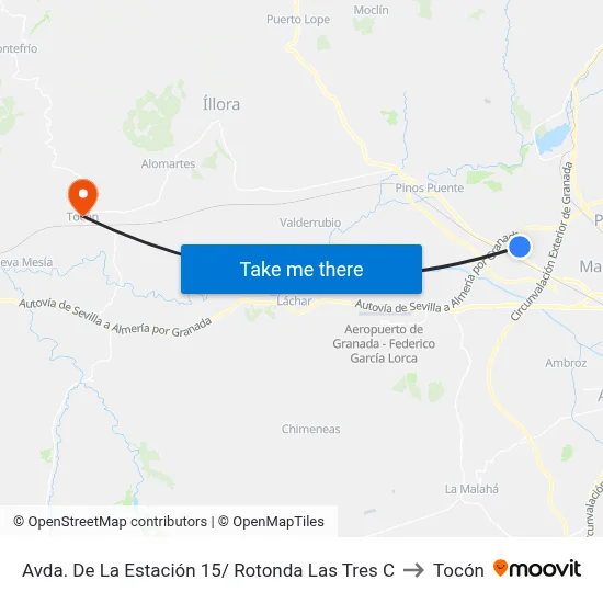 Avda. De La Estación 15/ Rotonda Las Tres C to Tocón map