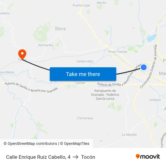 Calle Enrique Ruiz Cabello, 4 to Tocón map