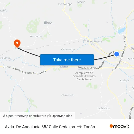 Avda. De Andalucía 85/ Calle Cedazos to Tocón map