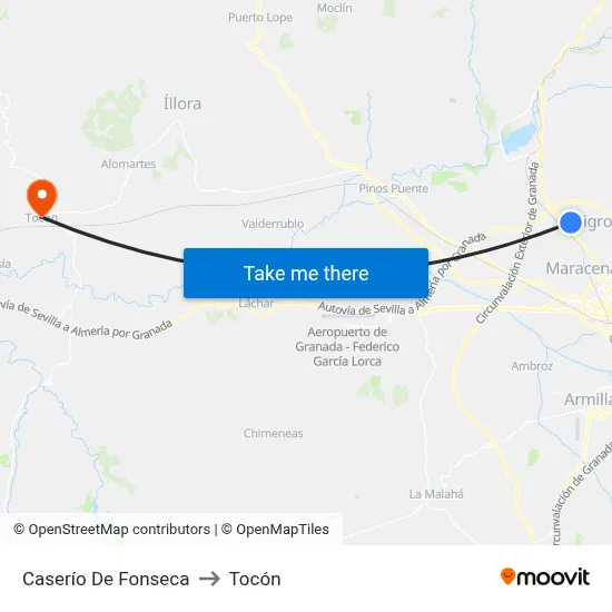 Caserío De Fonseca to Tocón map
