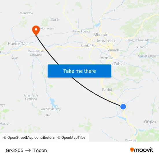 Gr-3205 to Tocón map