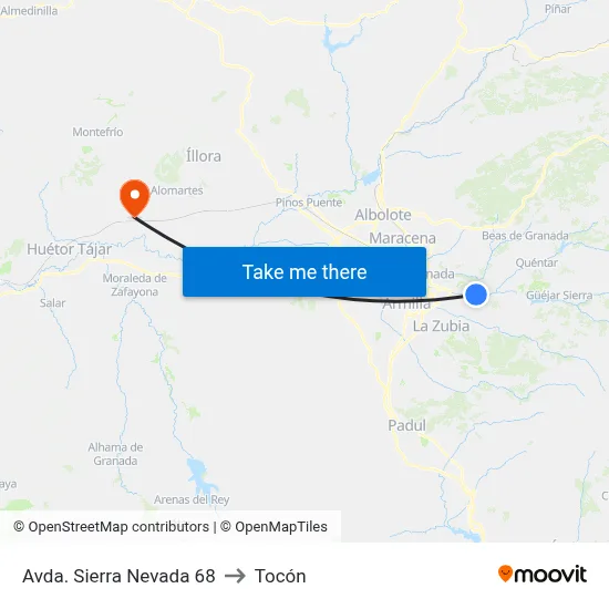 Avda. Sierra Nevada 68 to Tocón map