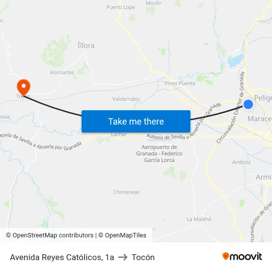 Avenida Reyes Católicos, 1a to Tocón map