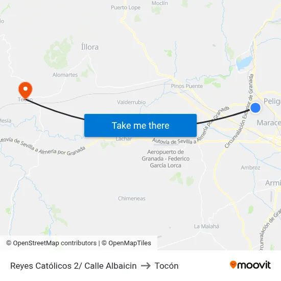 Reyes Católicos 2/ Calle Albaicin to Tocón map