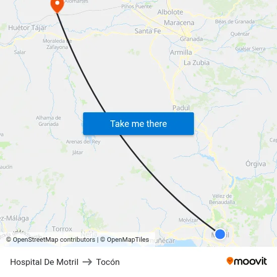 Hospital De Motril to Tocón map