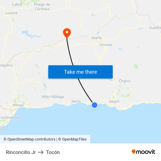 Rinconcillo Jr to Tocón map
