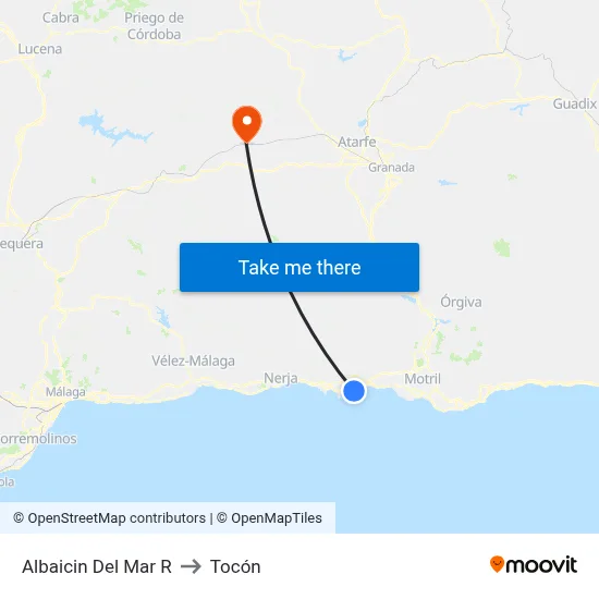 Albaicin Del Mar R to Tocón map