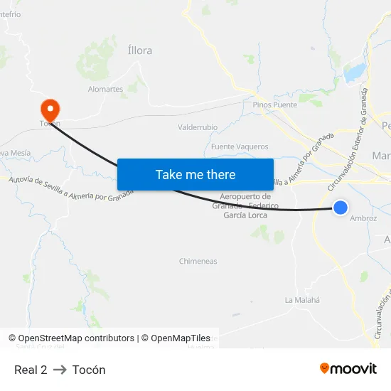 Real 2 to Tocón map