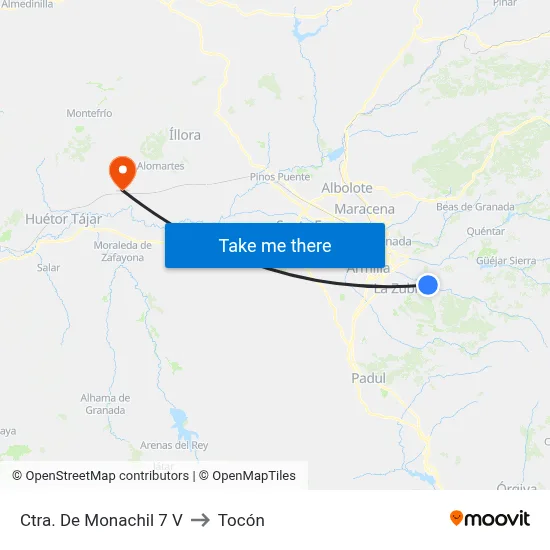Ctra. De Monachil 7 V to Tocón map
