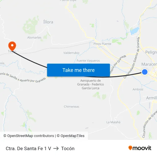 Ctra. De Santa Fe 1 V to Tocón map