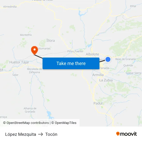 López Mezquita to Tocón map