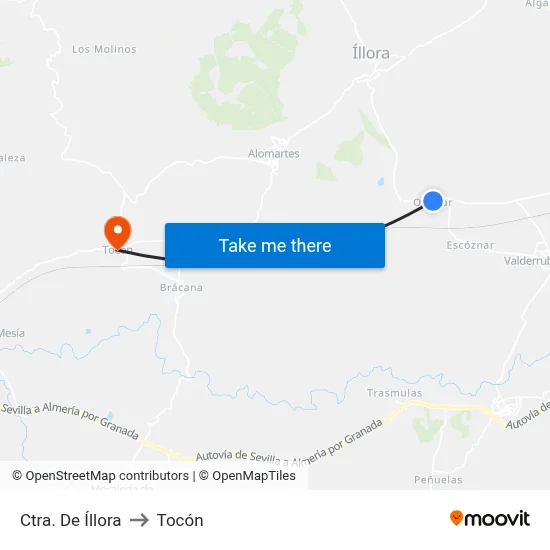 Ctra. De Íllora to Tocón map
