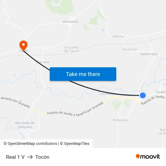 Real 1 V to Tocón map