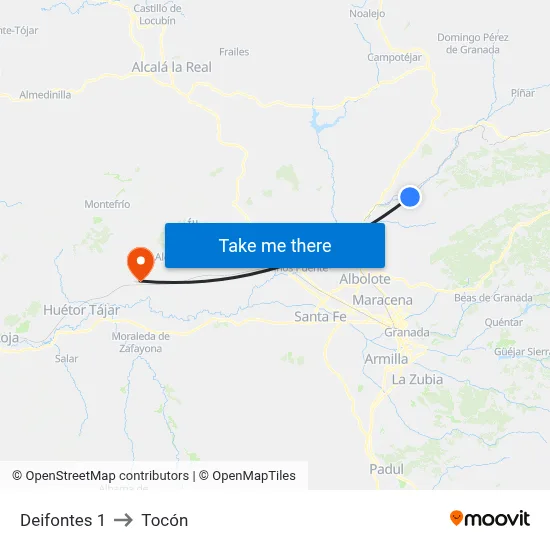Deifontes 1 to Tocón map