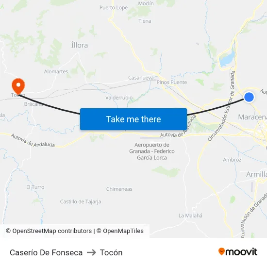 Caserío De Fonseca to Tocón map