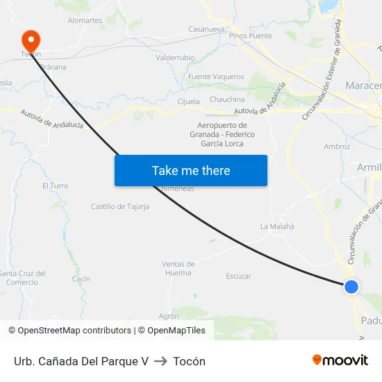 Urb. Cañada Del Parque V to Tocón map