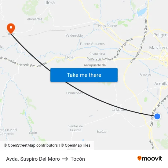 Avda. Suspiro Del Moro to Tocón map