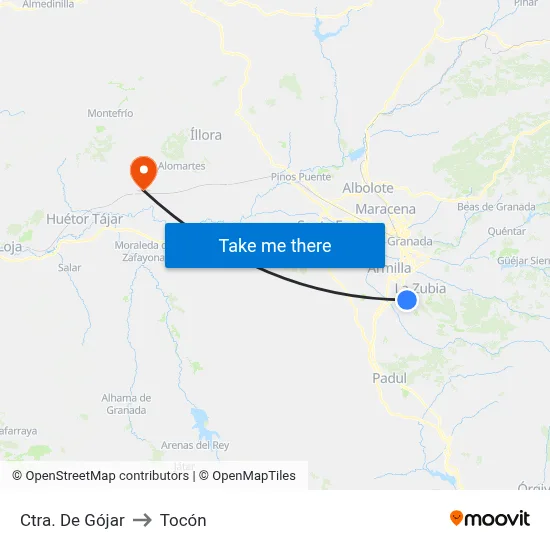 Ctra. De Gójar to Tocón map