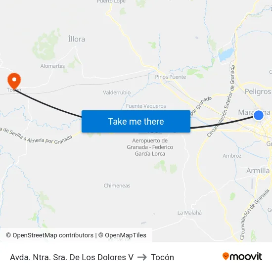 Avda. Ntra. Sra. De Los Dolores V to Tocón map