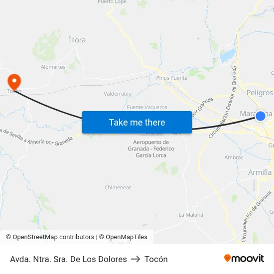 Avda. Ntra. Sra. De Los Dolores to Tocón map