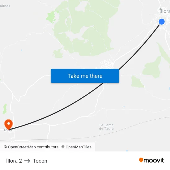 Íllora 2 to Tocón map