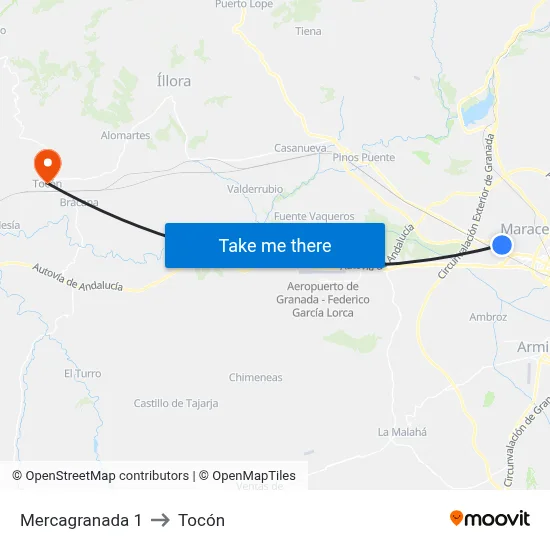 Mercagranada 1 to Tocón map