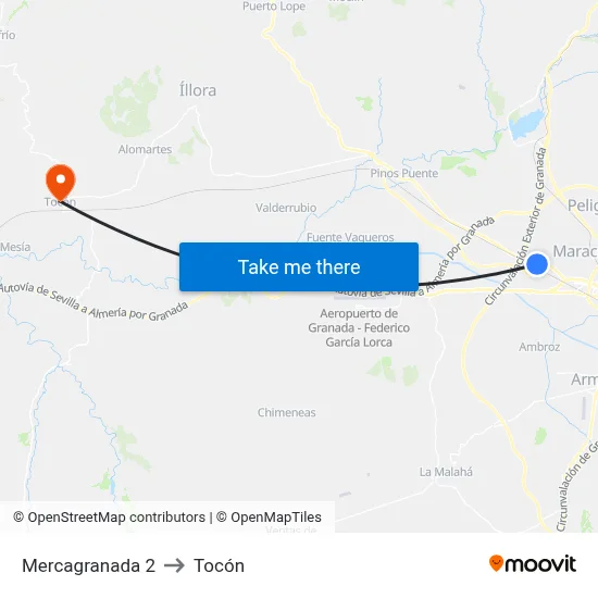 Mercagranada 2 to Tocón map