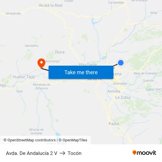 Avda. De Andalucía 2 V to Tocón map