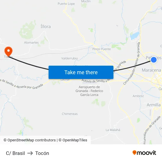 C/ Brasil to Tocón map
