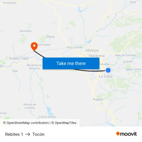 Rebites 1 to Tocón map