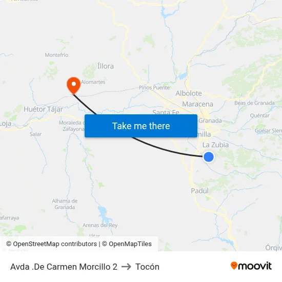 Avda .De Carmen Morcillo 2 to Tocón map
