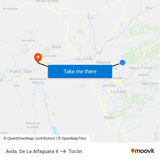 Avda. De La Alfaguara 4 to Tocón map