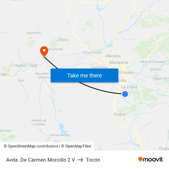Avda .De Carmen Morcillo 2 V to Tocón map