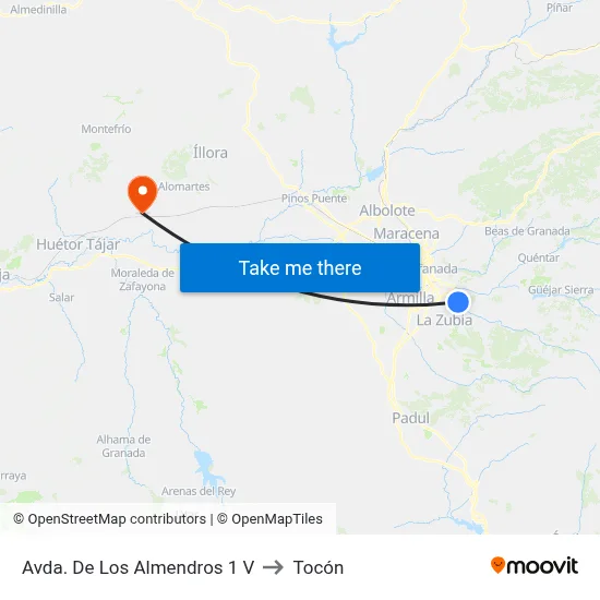 Avda. De Los Almendros 1 V to Tocón map