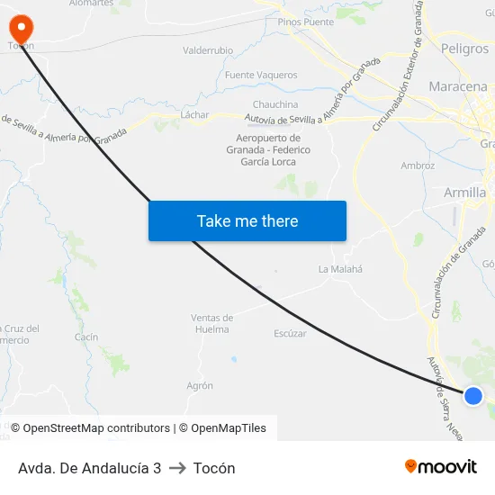 Avda. De Andalucía 3 to Tocón map